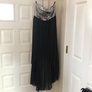 Black High-Low dress with Silver Sequins